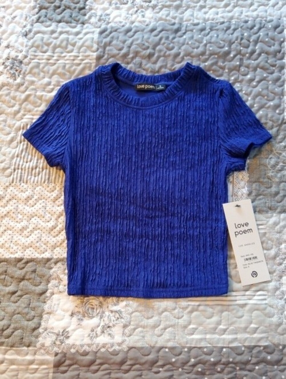 NWT Love Poem Knit Two-Piece Set - Short Sleeve Top & Wide Leg Pants Small - Picture 5 of 13